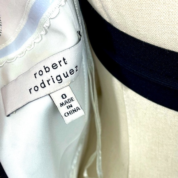 Robert Rodriguez Strapless Pleated Silk-Satin Mini Dress w/ Black Lace  - Size 0 - Picture 11 of 16